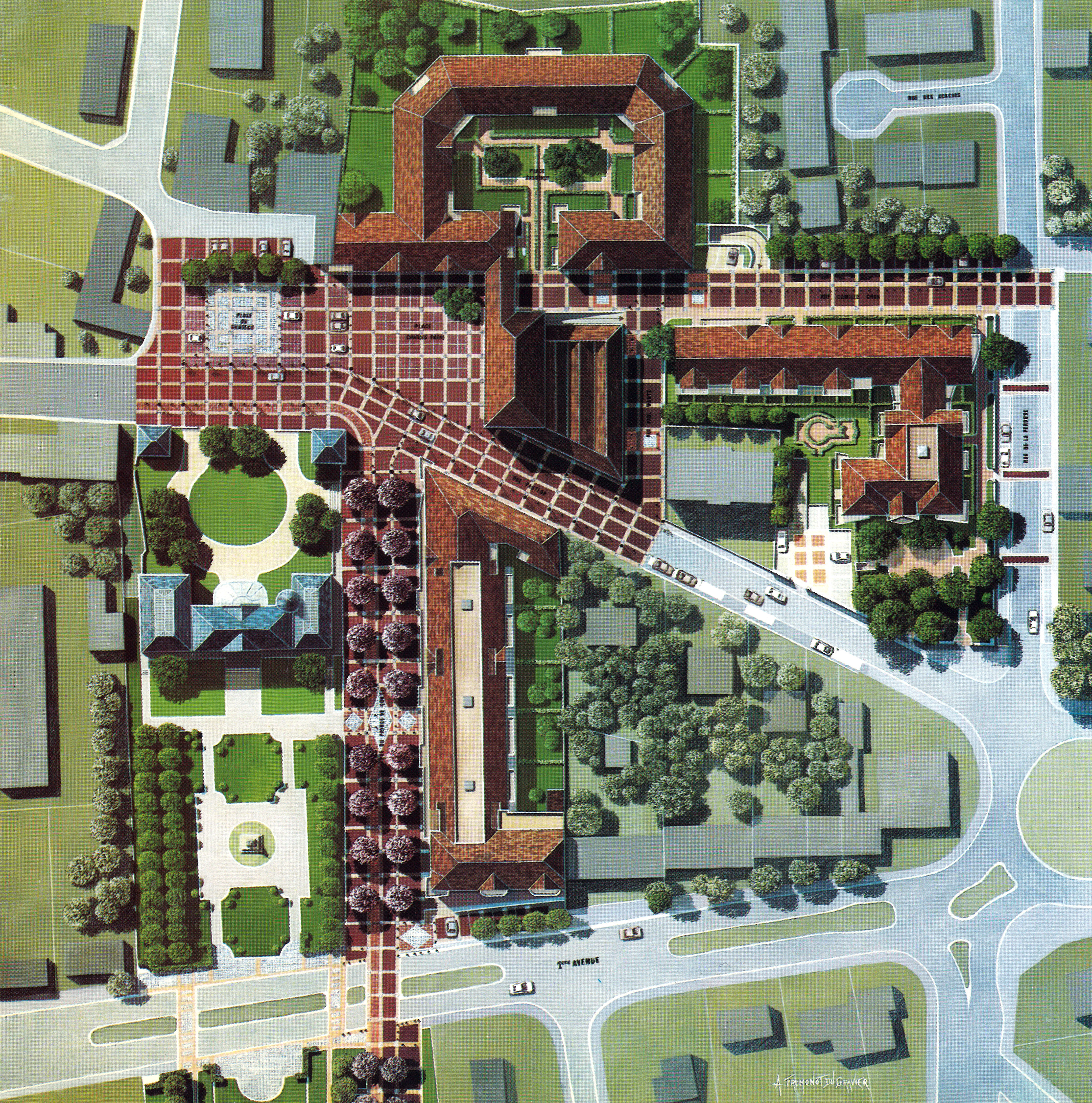 Côté et face a la mairie